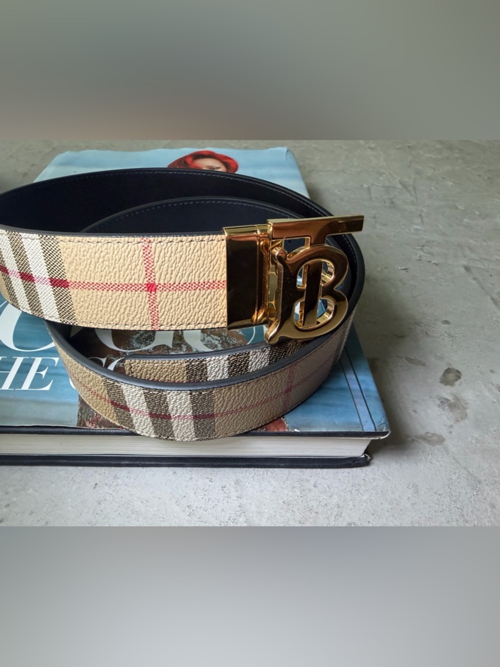 Authentic Burberry Men’s  Classic Plaid Belt Made In Italy Size 90